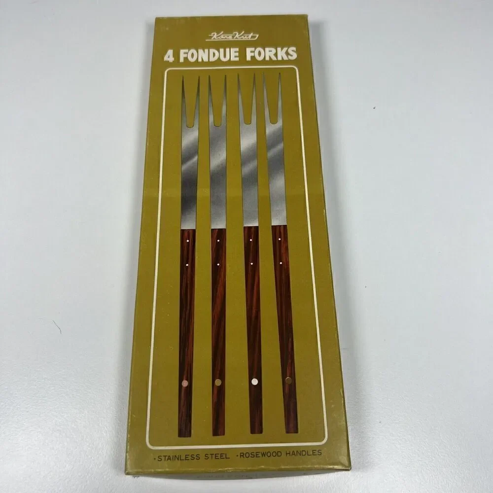 Fondue Forks Stainless Rosewood Kane Kutlery Color Dot No. 329 Japan Vintage